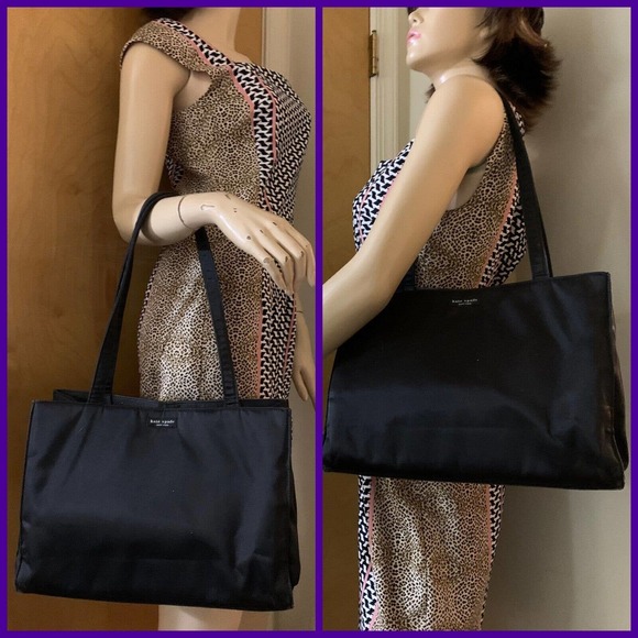 kate spade Bags Kate Spade Rare Large Black Vintage 99s Box Tote